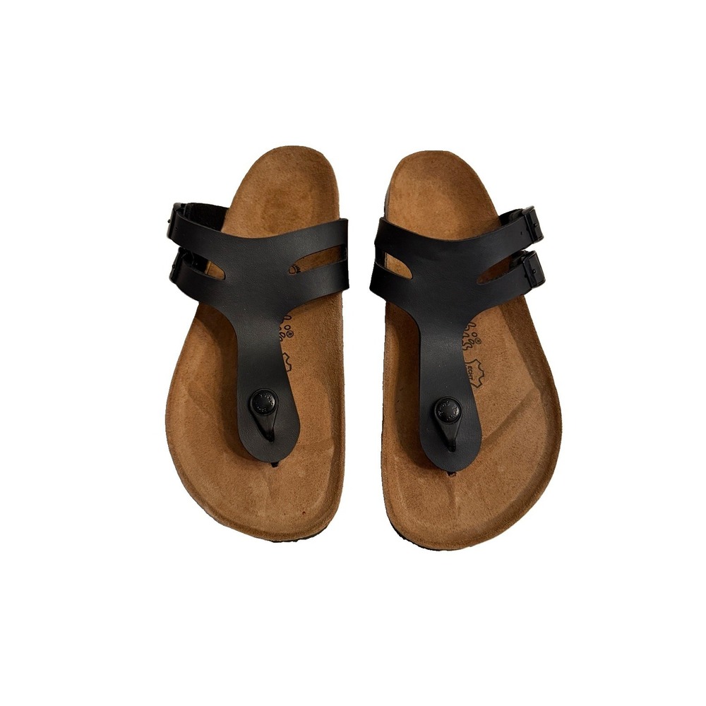 Birkenstock Birki's Gizeh Birko-Flor Thong Sandals Womens 10 EU 41 Black Comfort